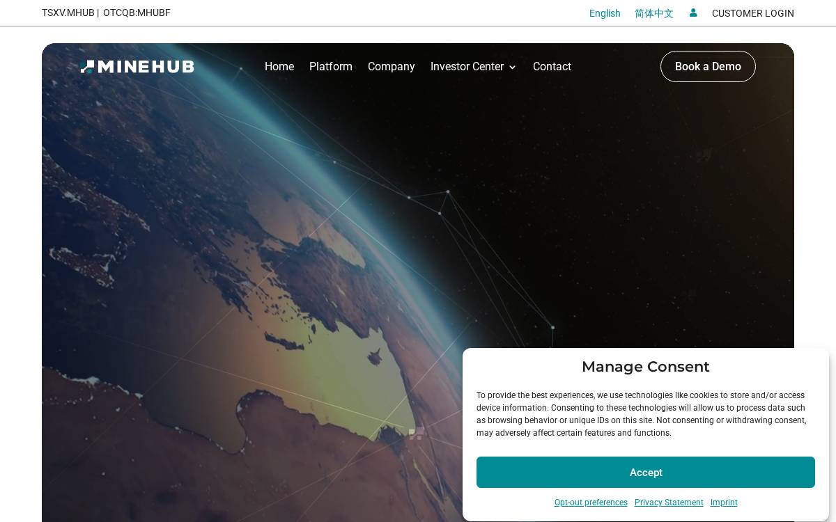 Minehub website preview