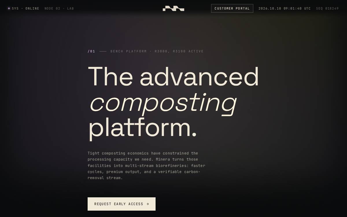 Minera Systems website preview
