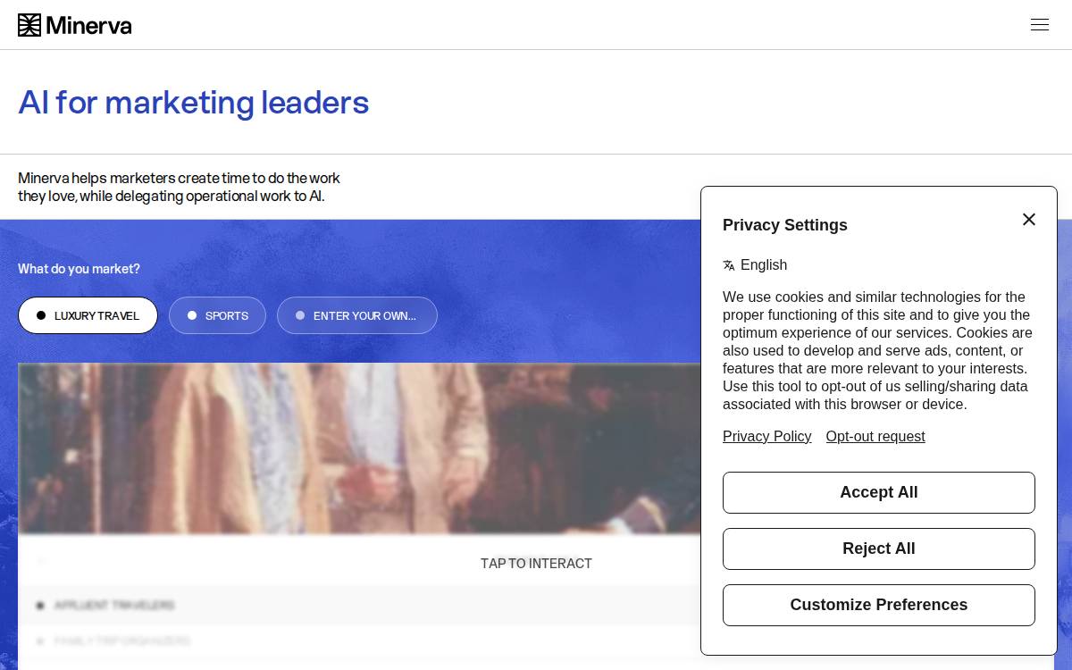 Minerva website preview