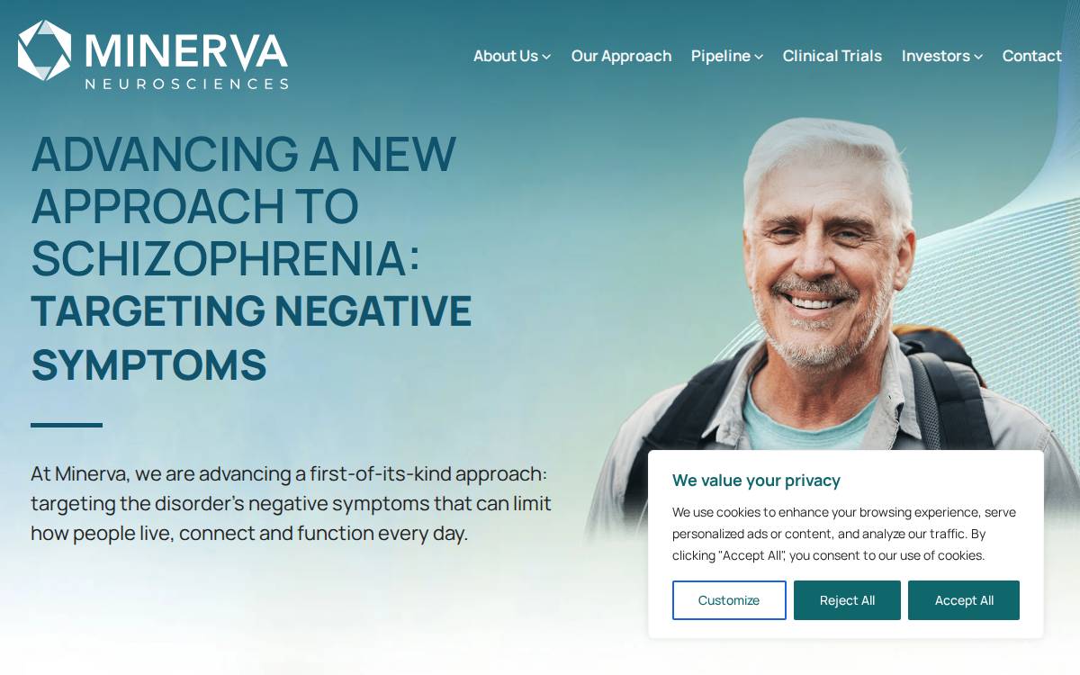 Minerva Neurosciences website preview