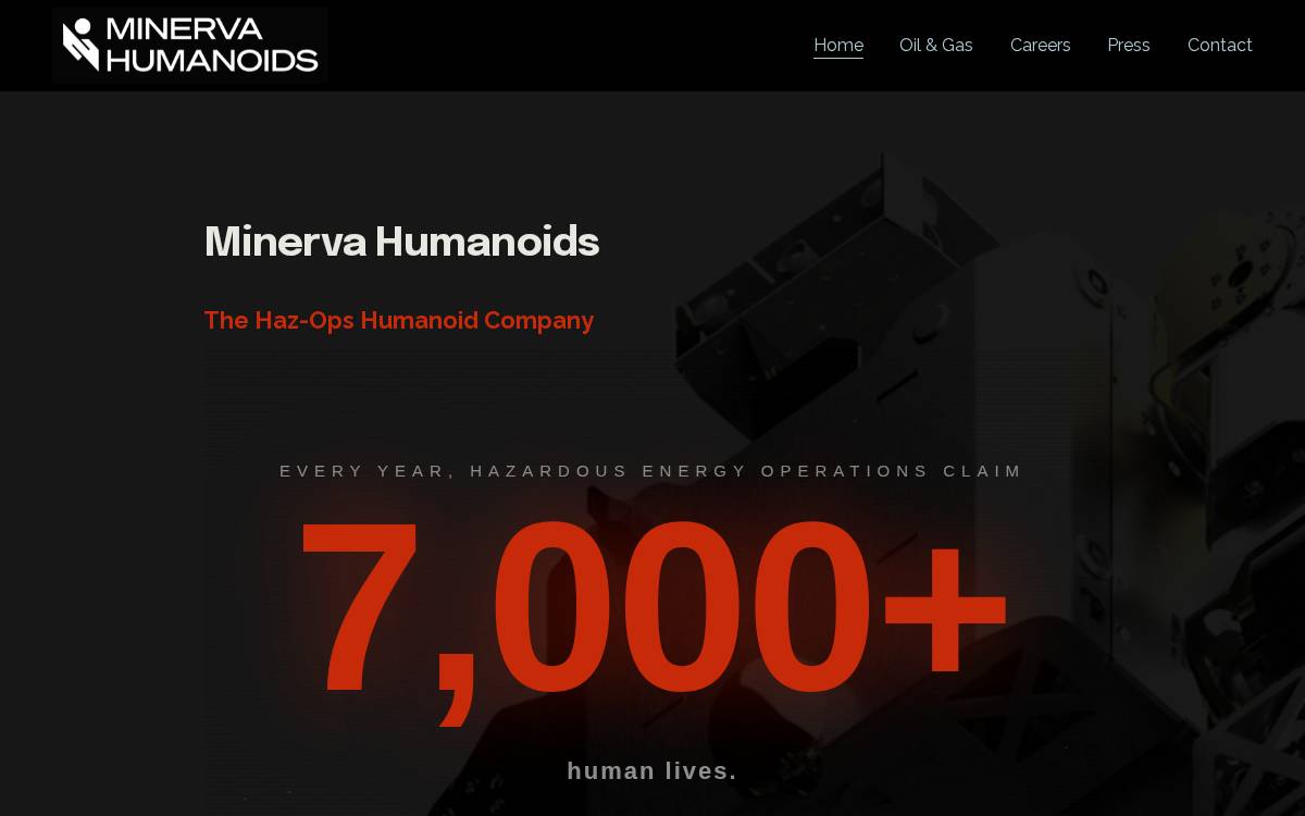 Minervahumanoids website preview