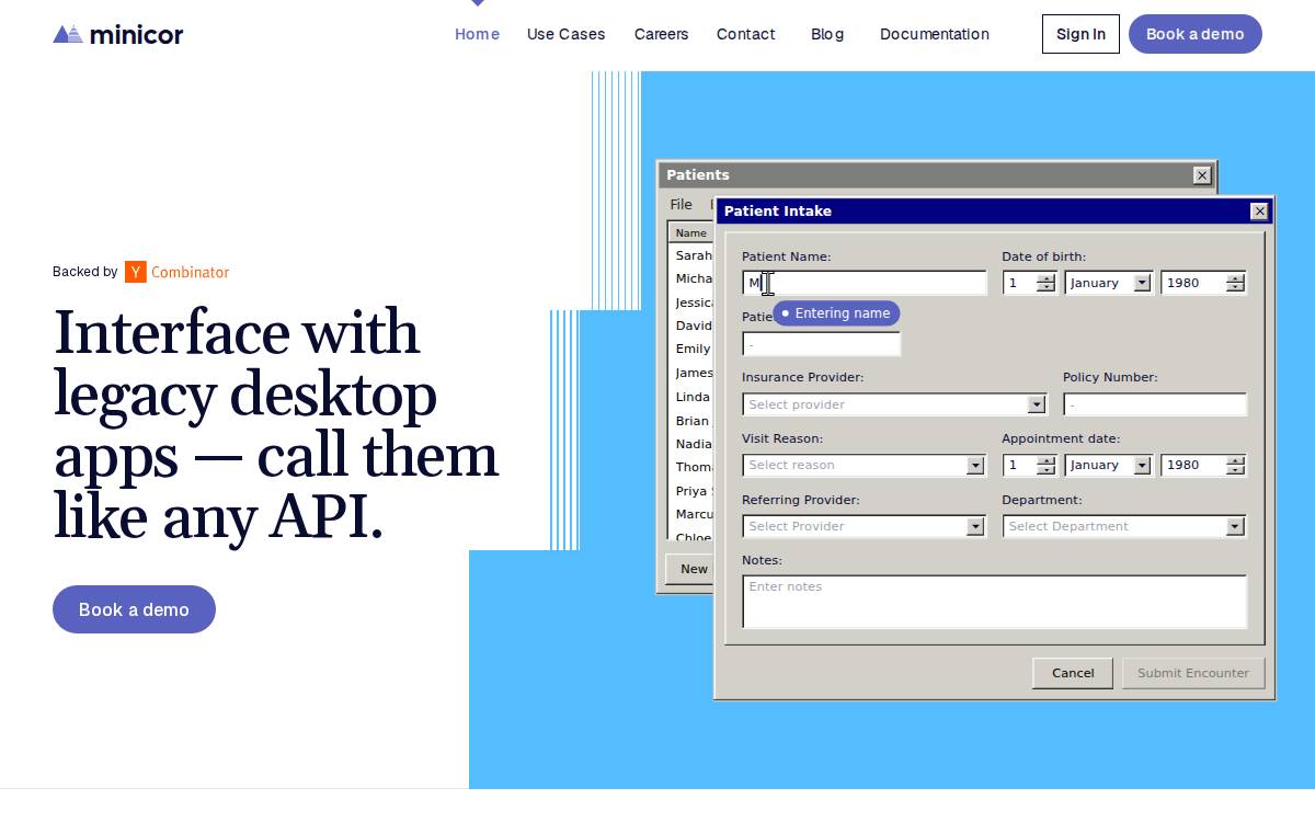 Minicor website preview