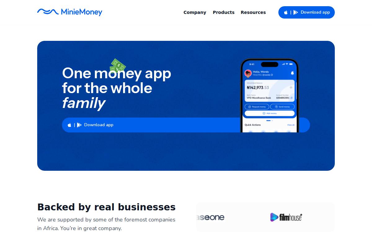 Miniemoney website preview