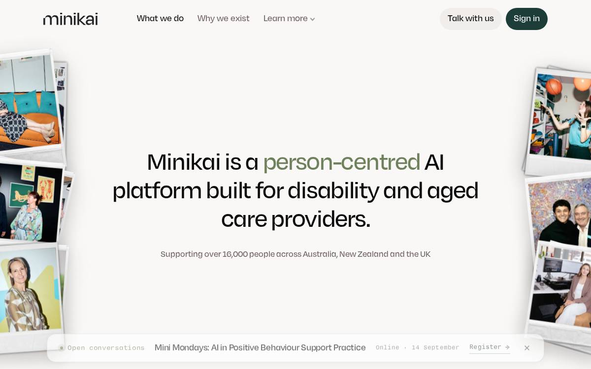 Minikai website preview