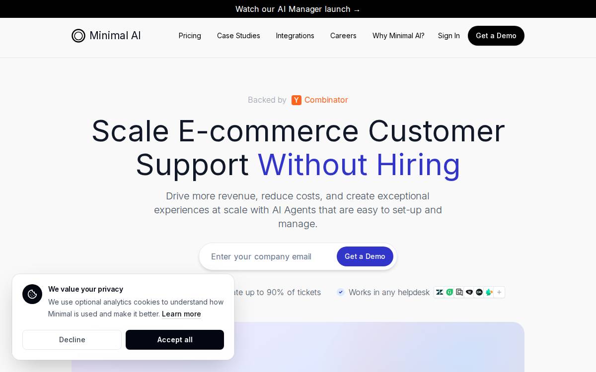 Minimal AI website preview
