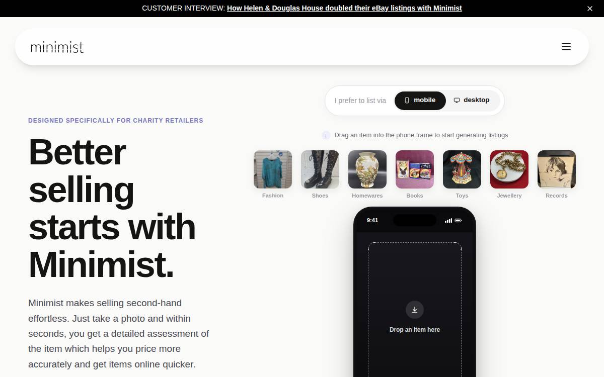MINIMIST website preview