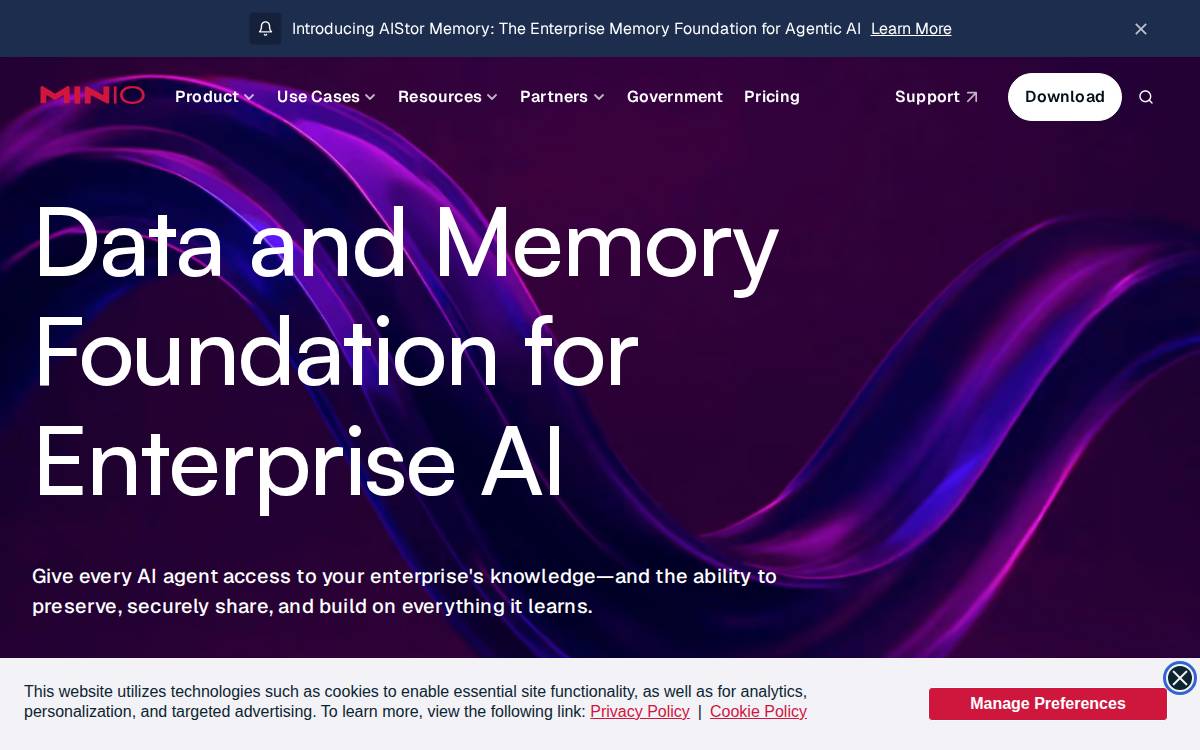 MinIO website preview