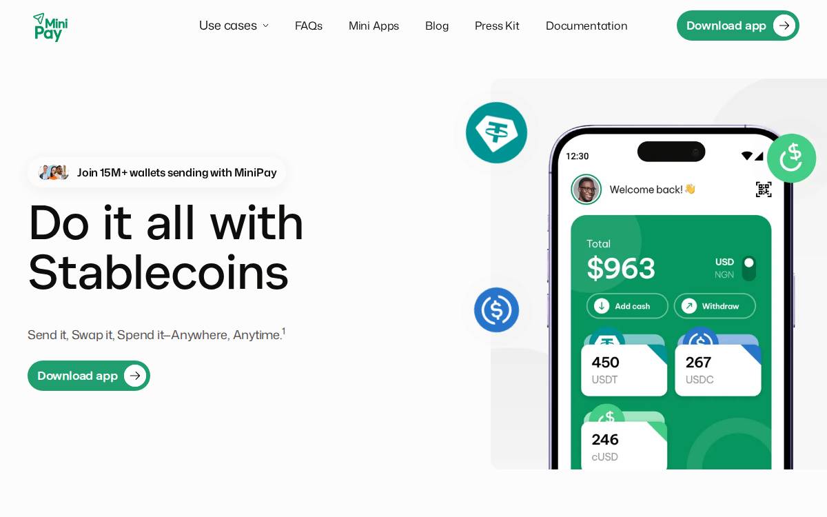 MiniPay website preview