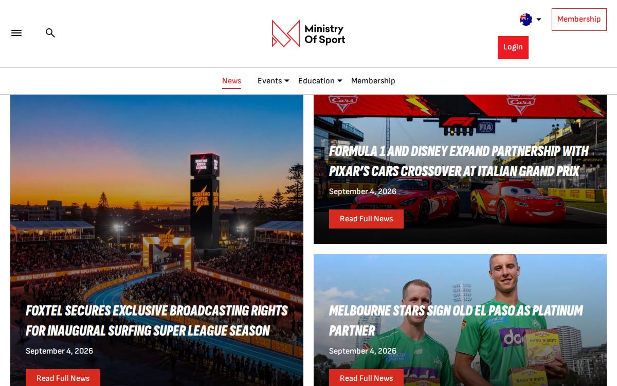 Ministryofsport website preview