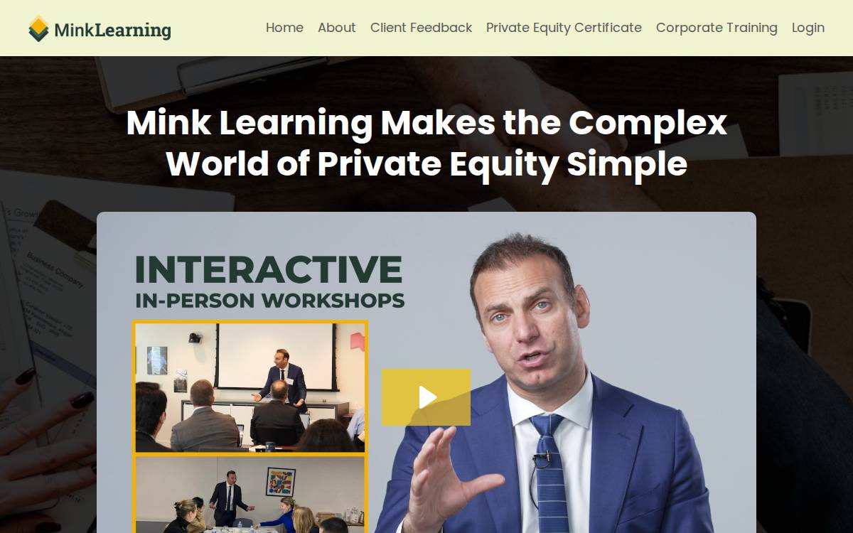 Minklearning website preview