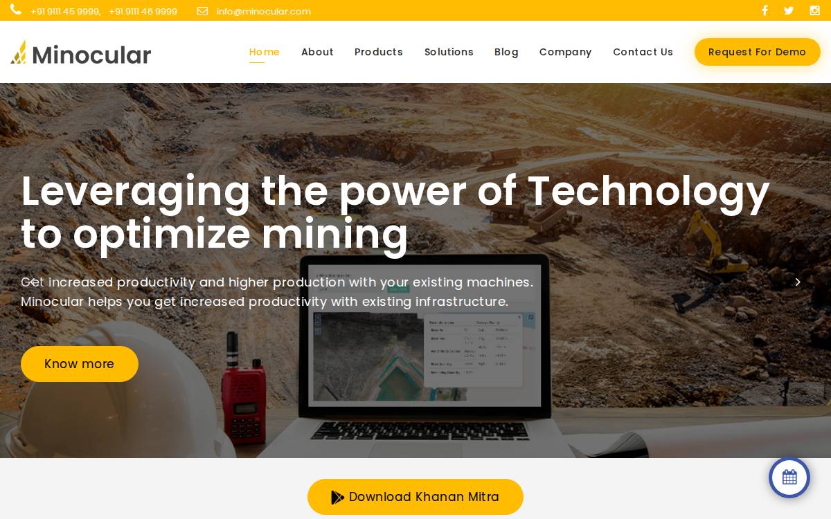 Minocular website preview