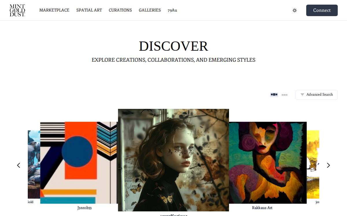 Mint Gold Dust website preview