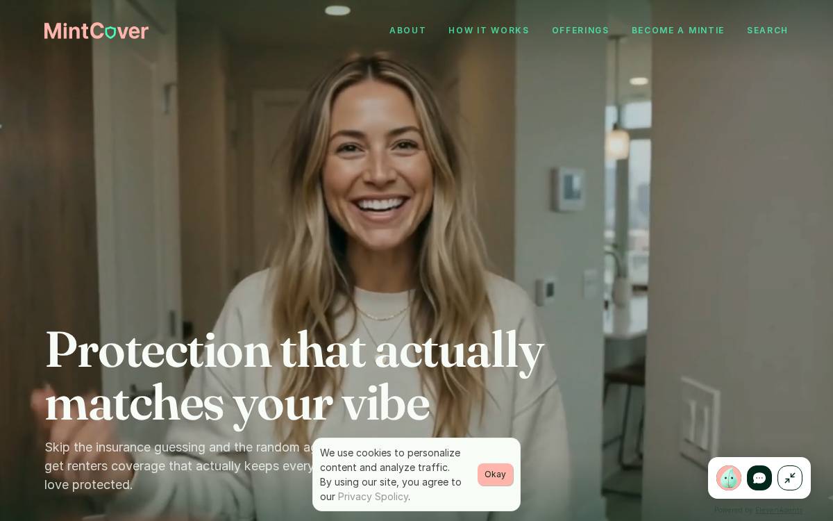 MintCover website preview