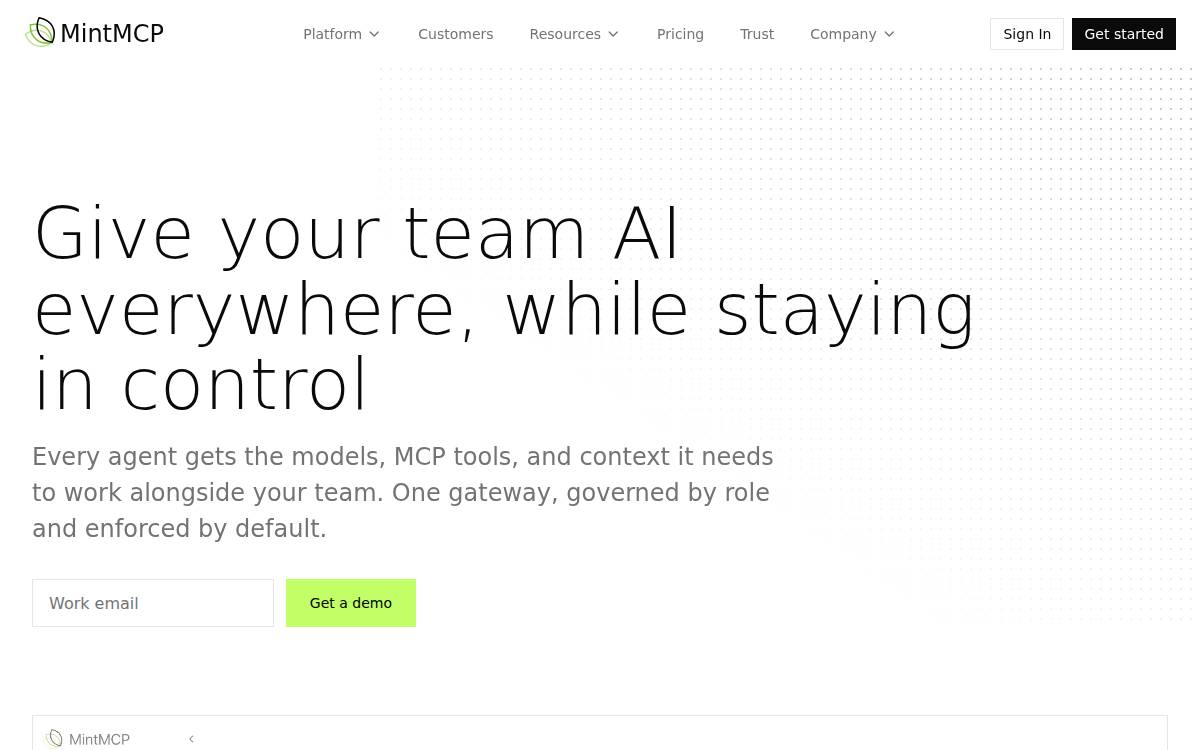 Mintmcp website preview