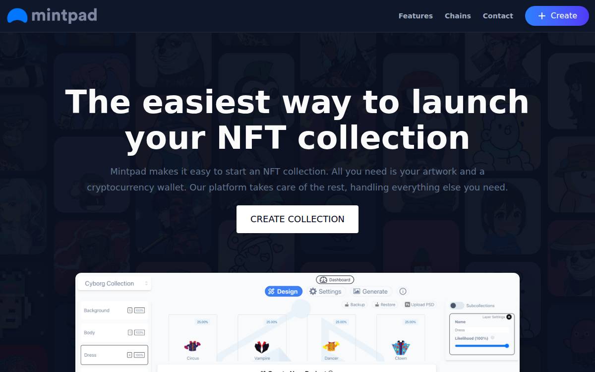 Mintpad website preview