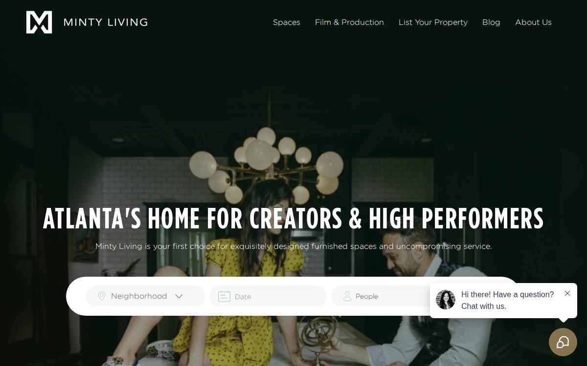 Minty Living website preview