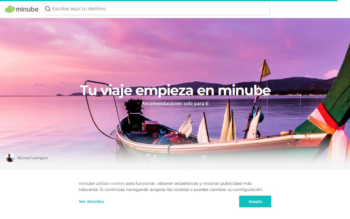 Minube website preview