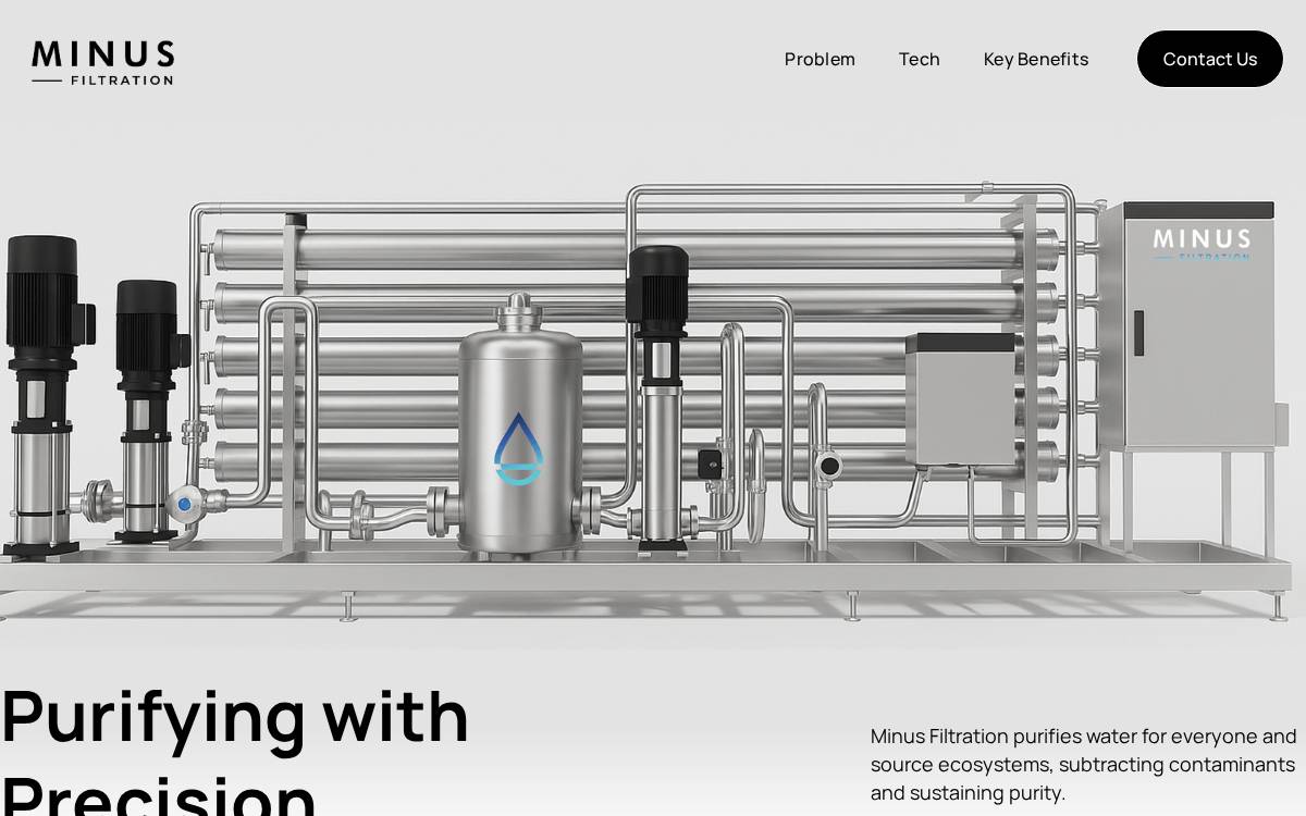 Minusfiltration website preview