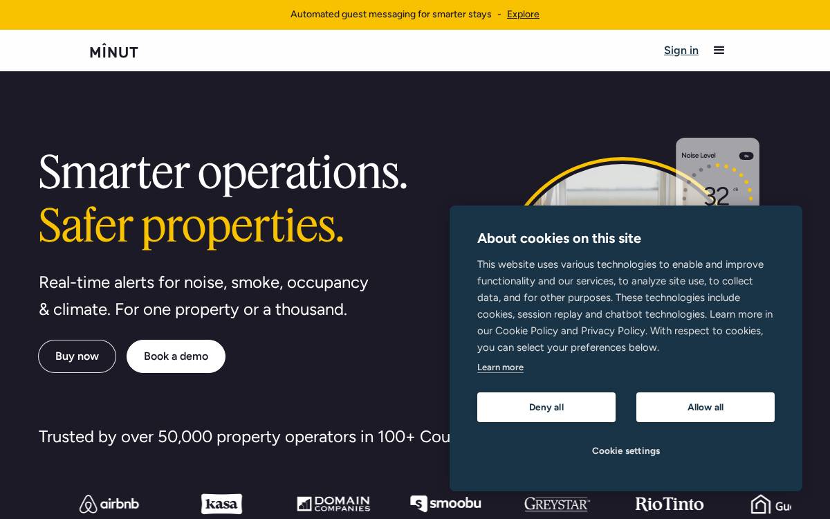 Minut website preview
