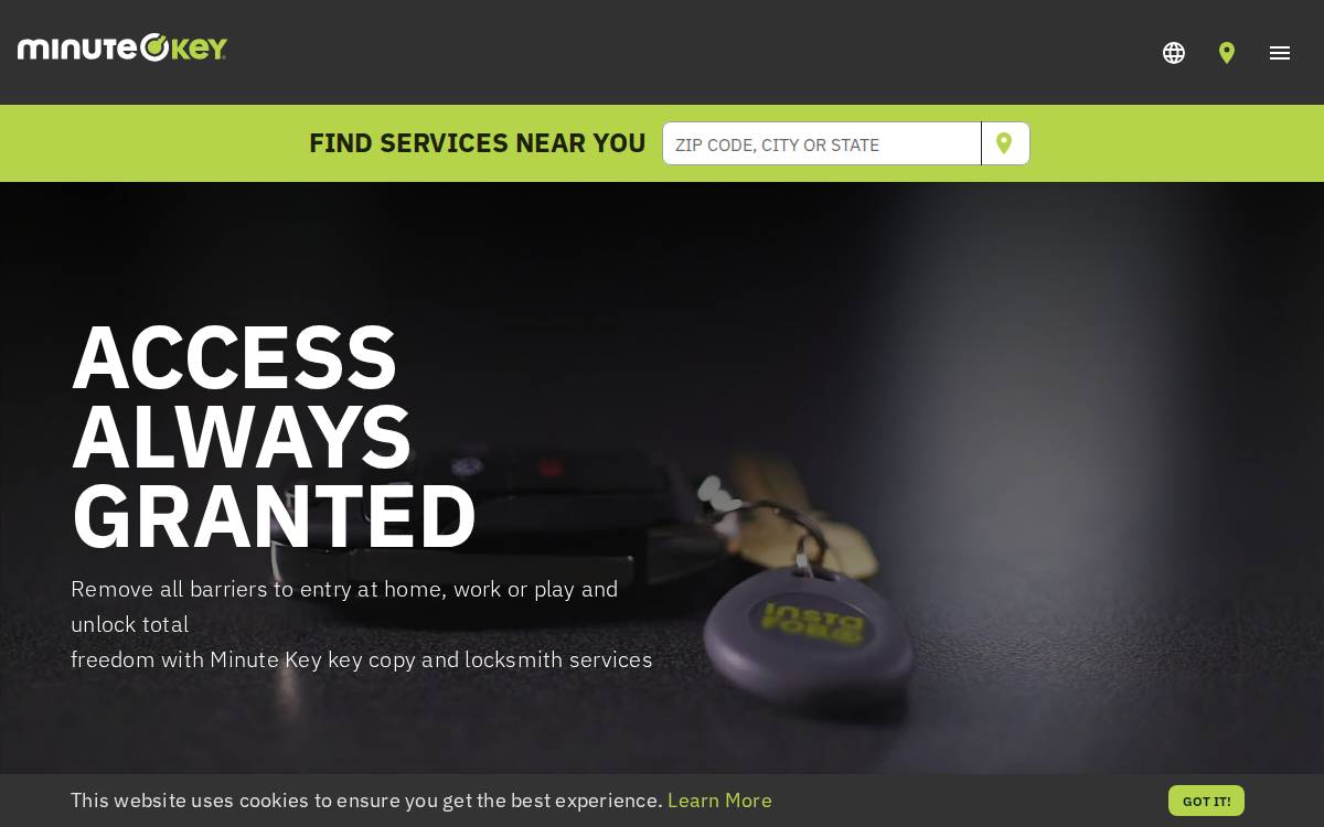 Minute KEY website preview