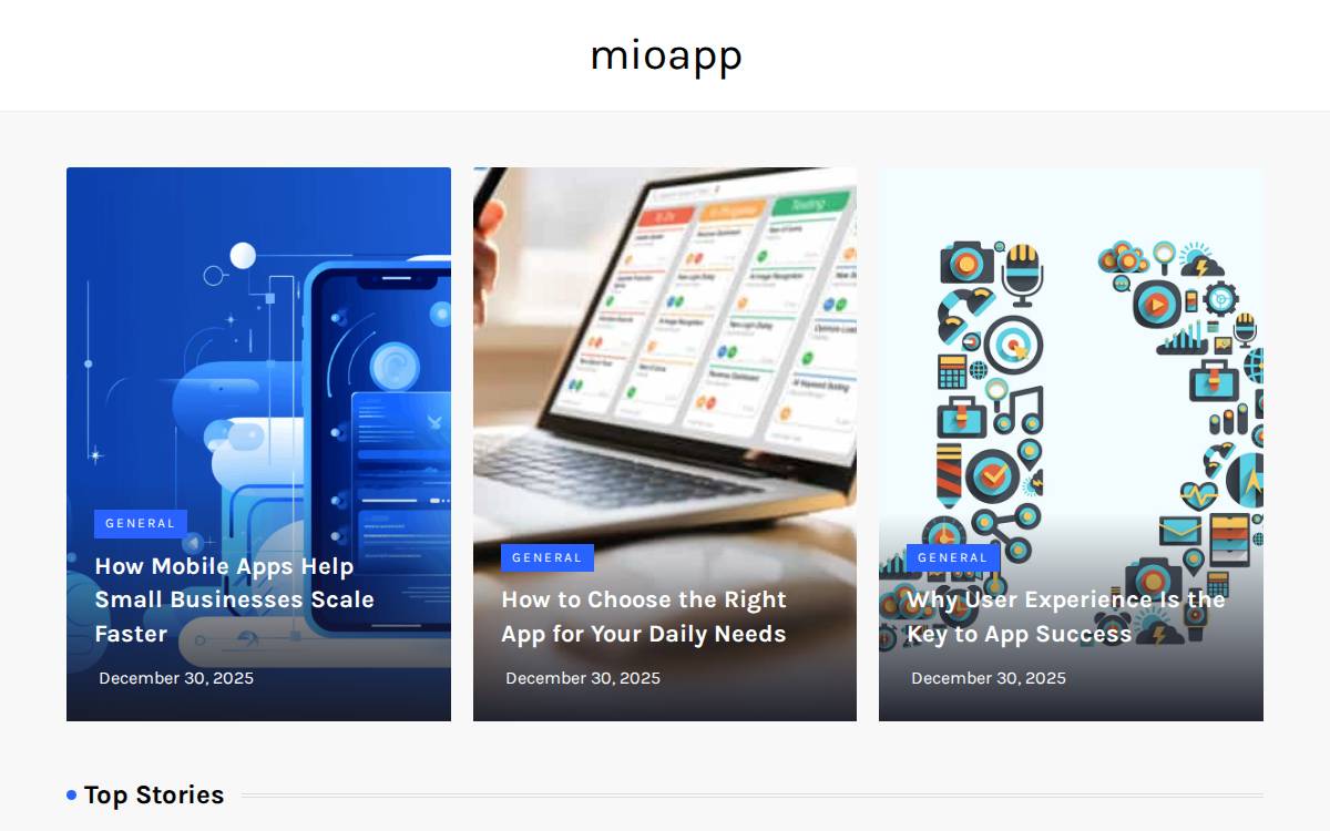 Mio website preview