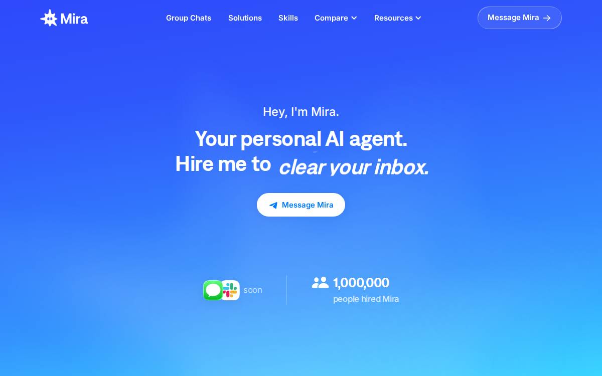 Mira website preview