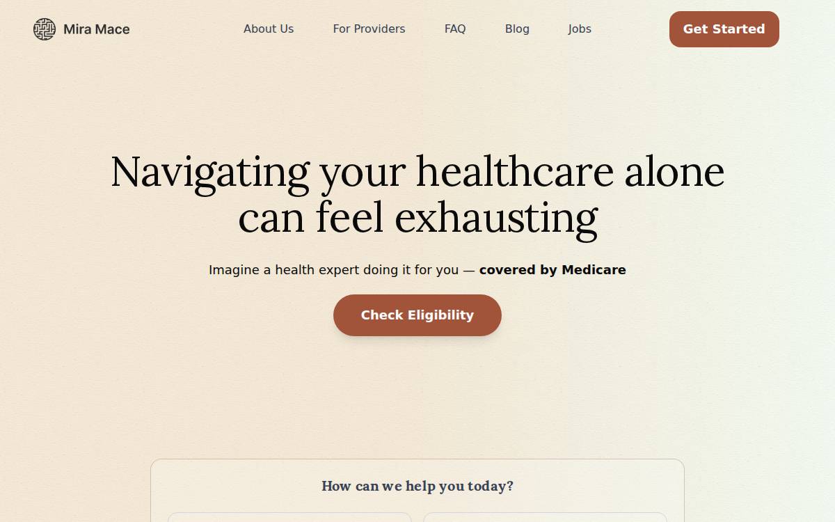 Mira Mace website preview