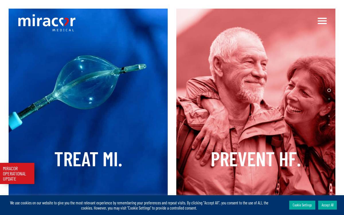 Miracor Medical website preview