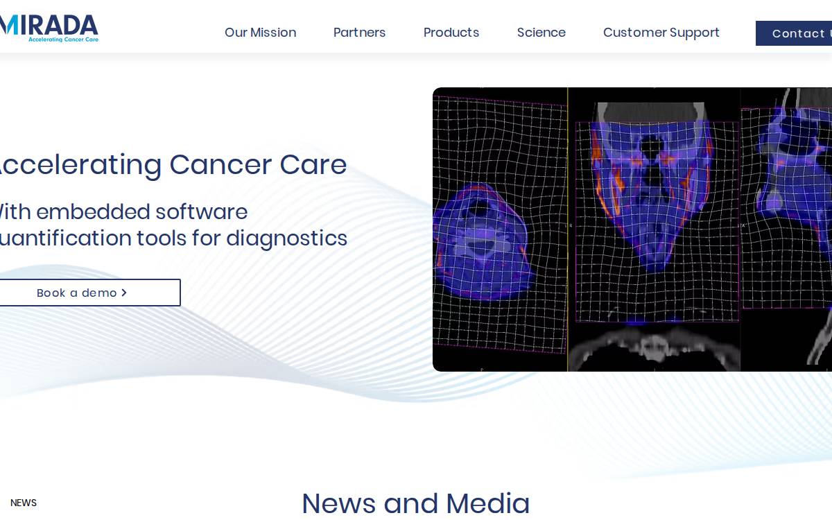 Mirada Medical website preview