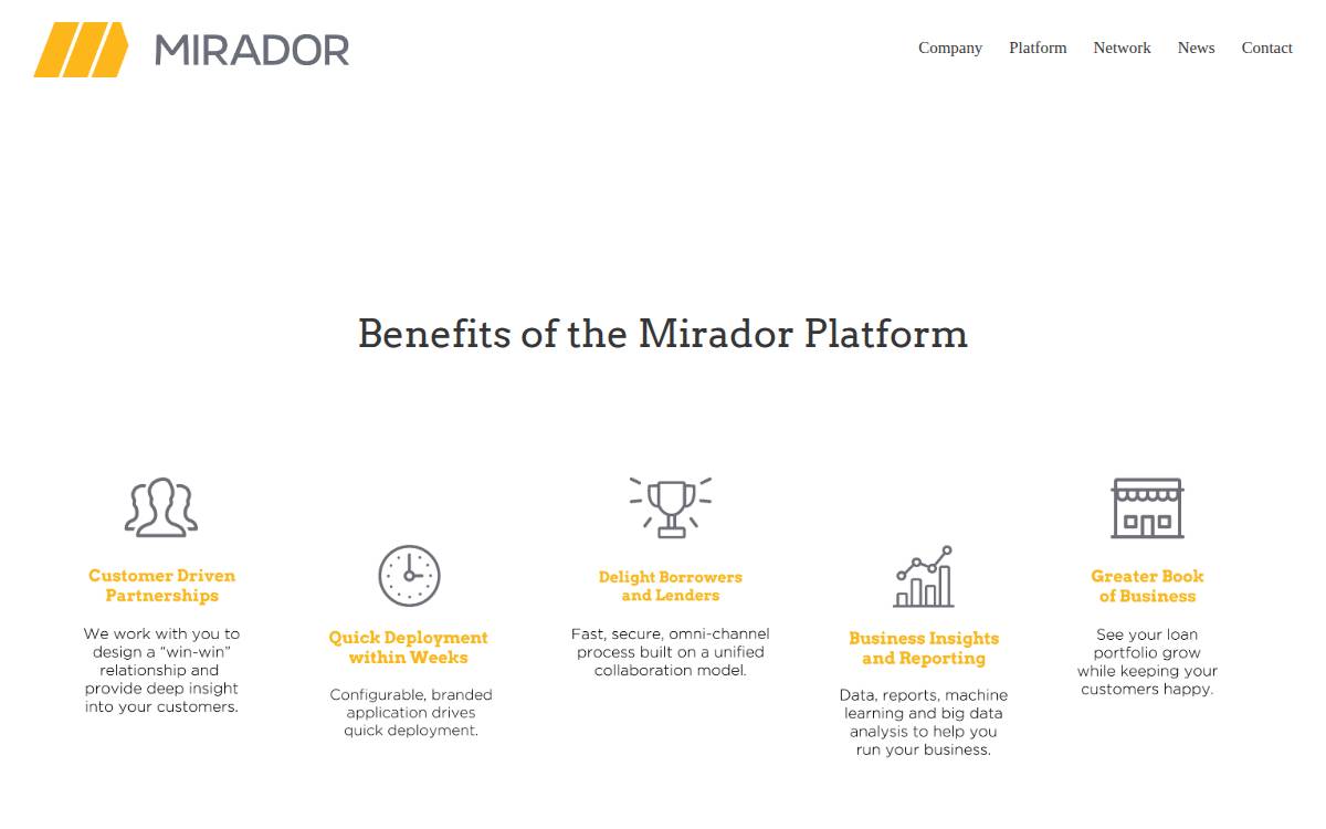 Mirador website preview