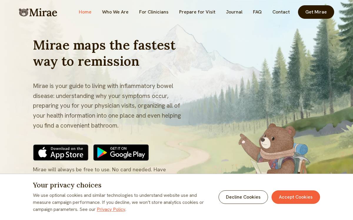 Miraehealth website preview