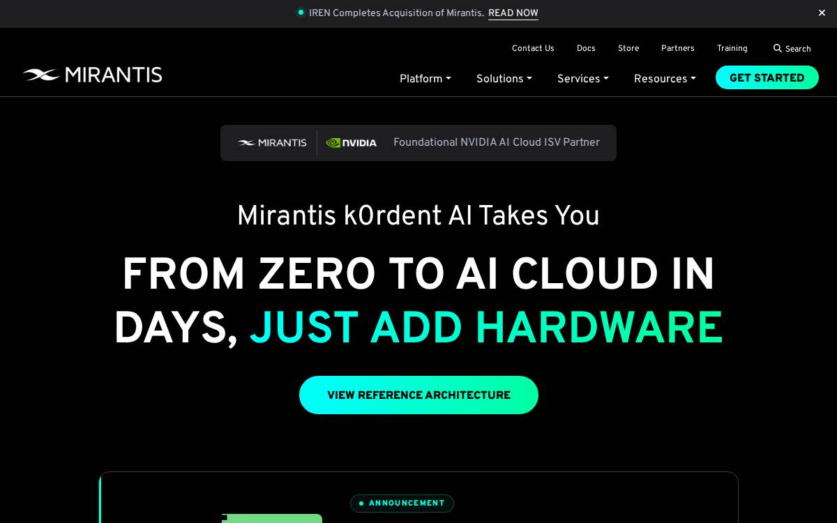 Mirantis website preview