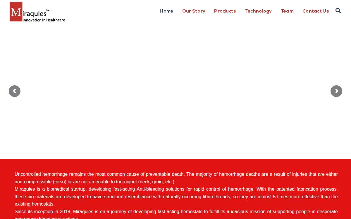 Miraqules website preview