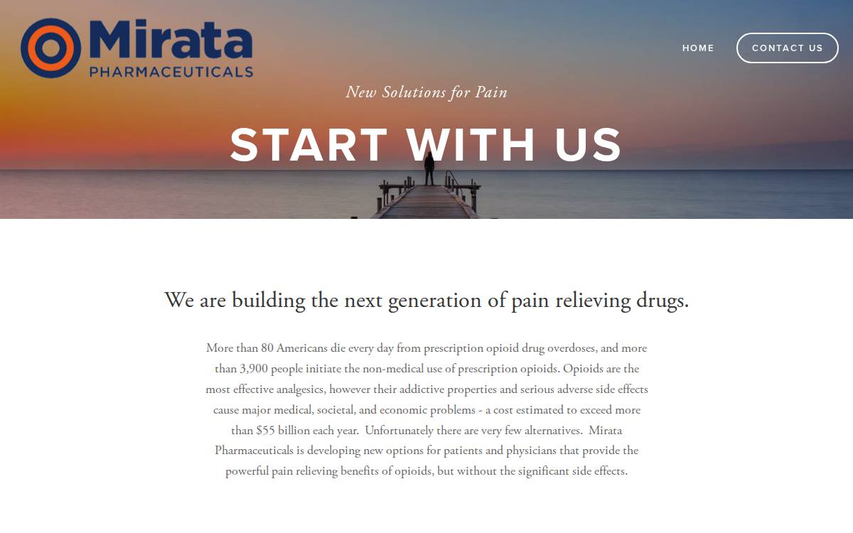 Mirata Pharmaceuticals website preview