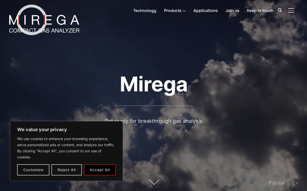 Mirega website preview