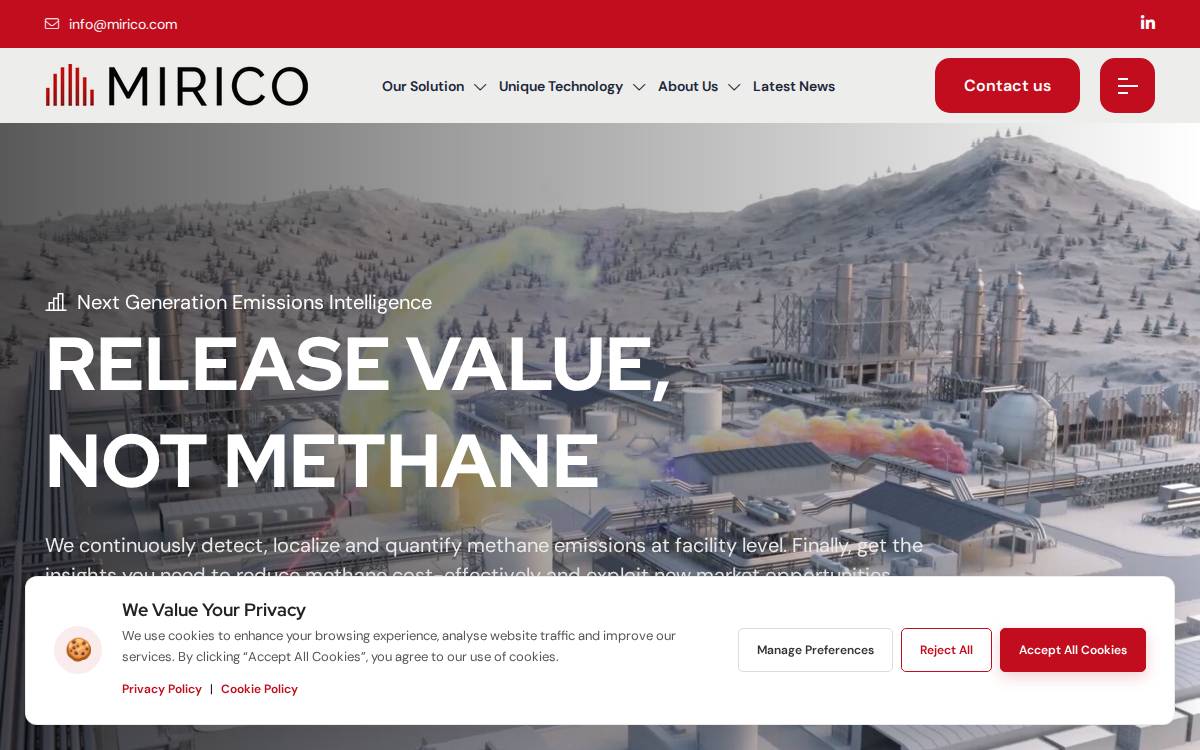MIRICO website preview