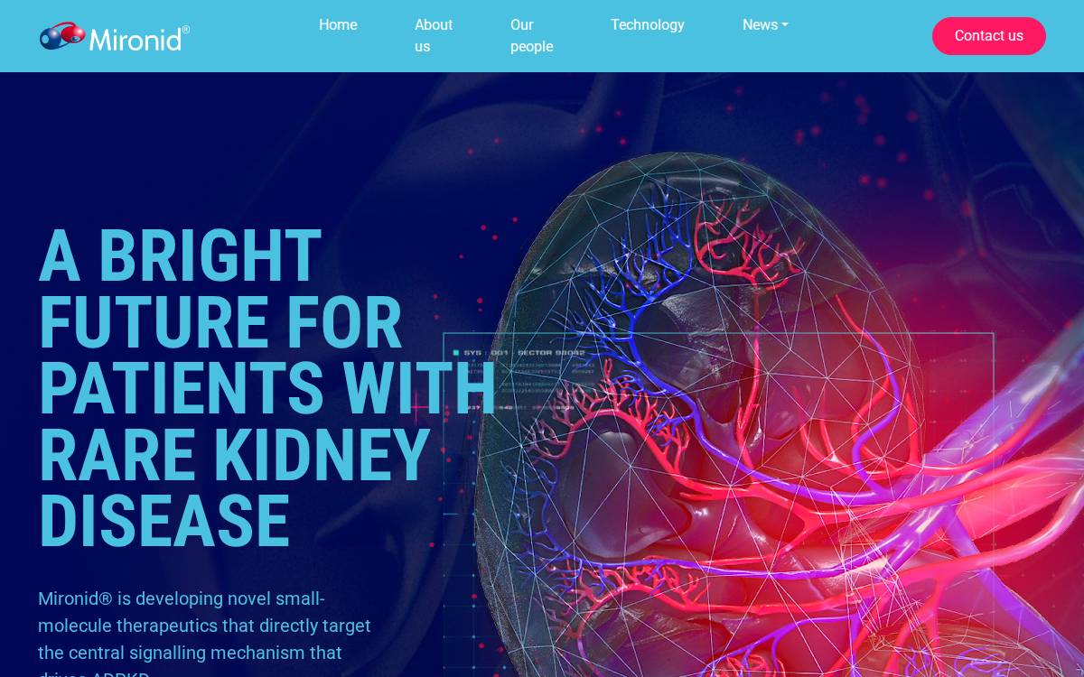 Mironid website preview