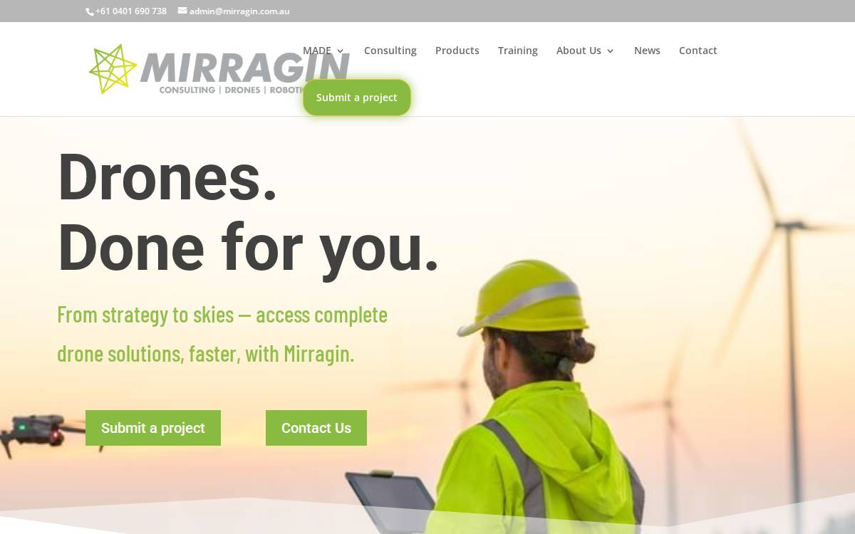 Mirragin website preview