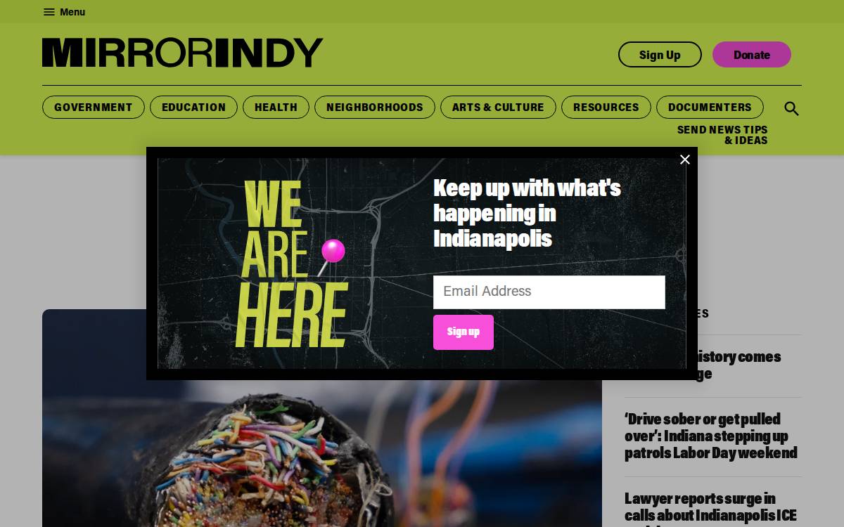 Mirror Indy website preview