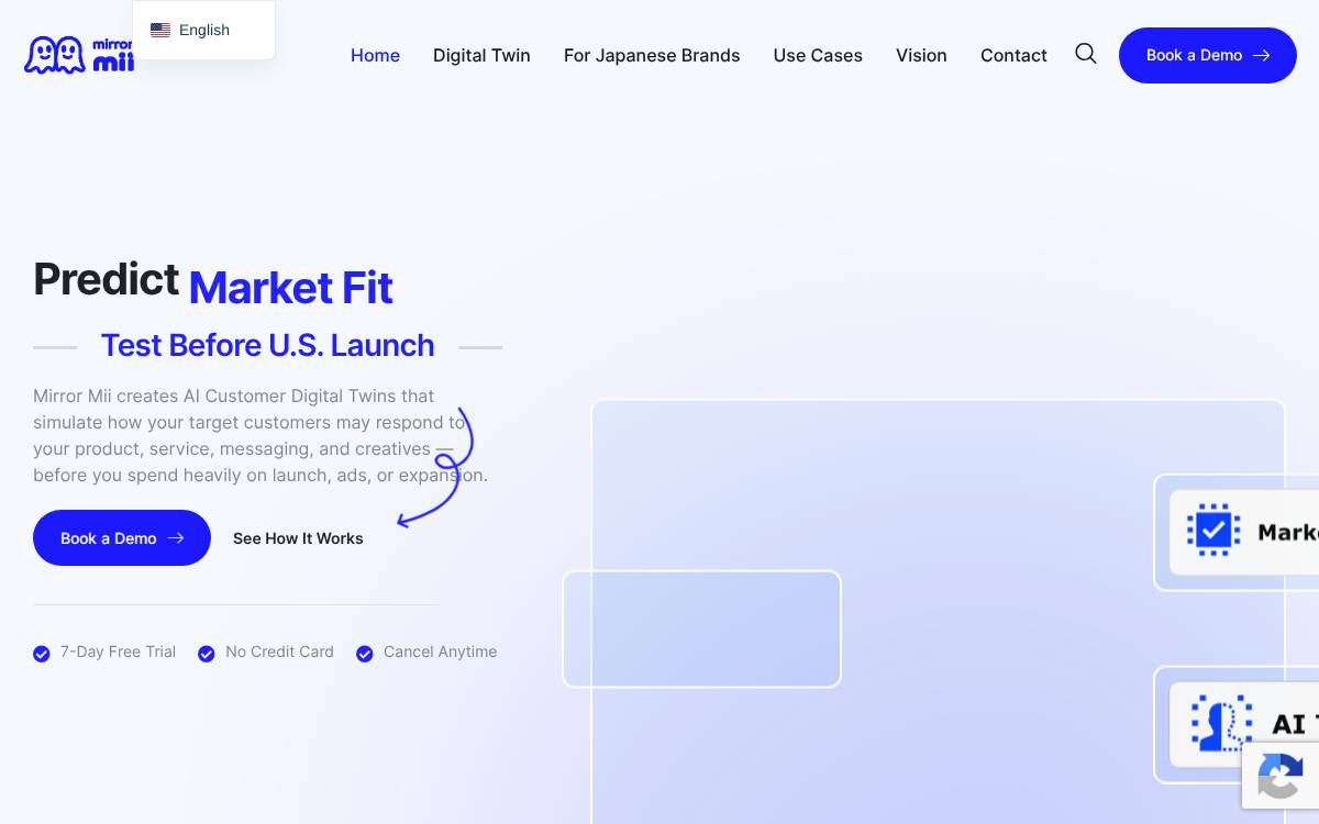 Mirror Mii Inc. website preview