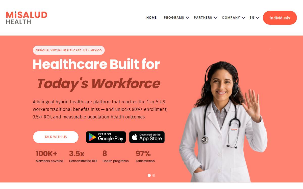 Misaludhealth website preview