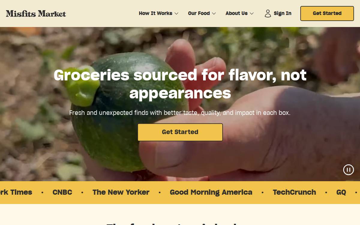 Misfits Market website preview