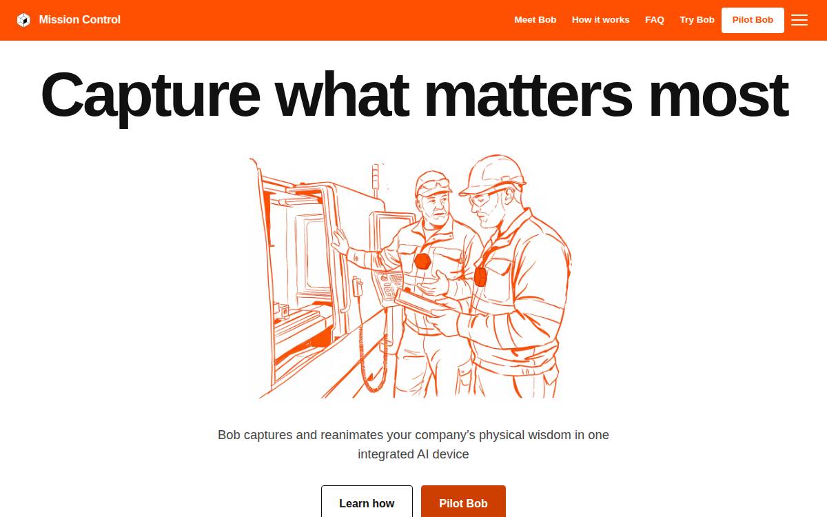 Mission Control website preview