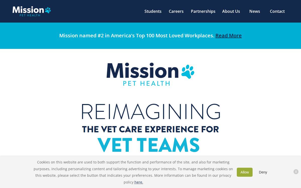 Mission Pet Health website preview