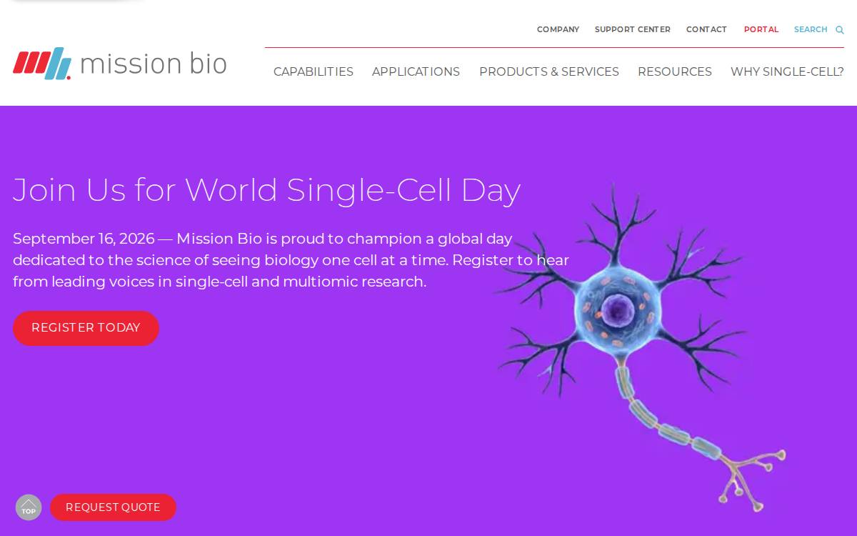 Mission Bio website preview