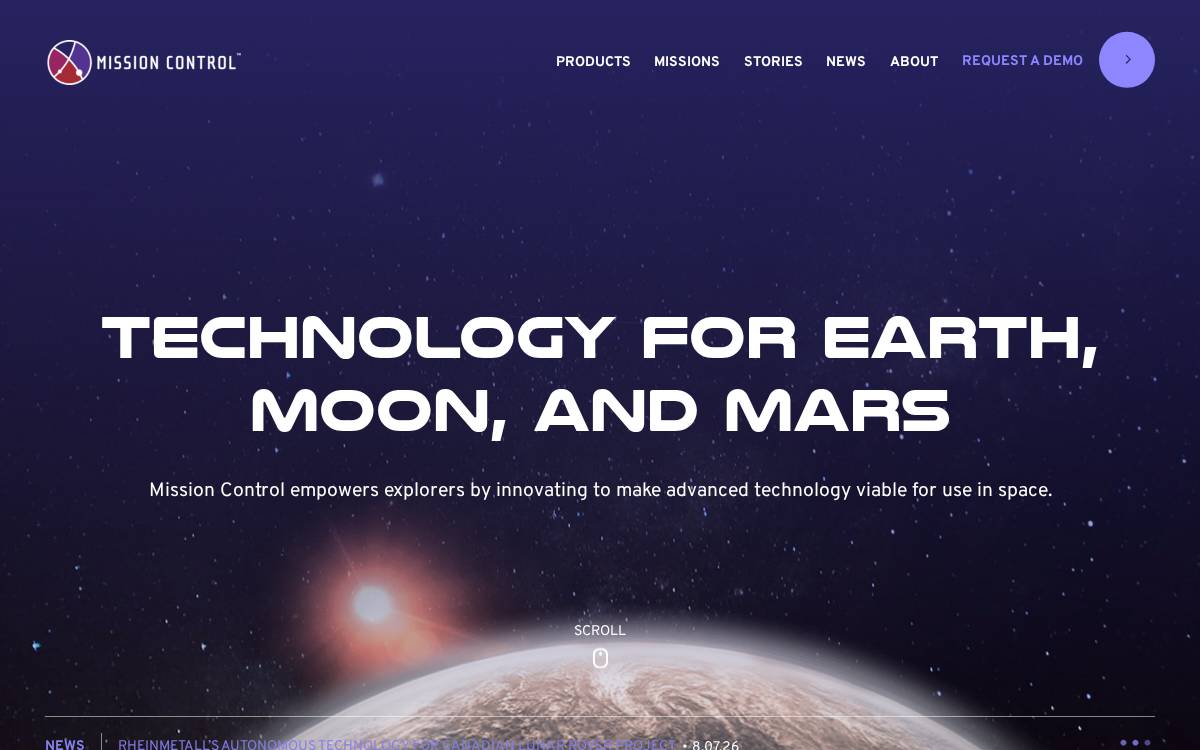 Missioncontrolspace website preview