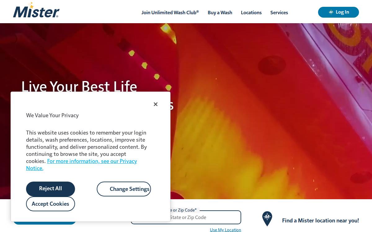 Mistercarwash website preview