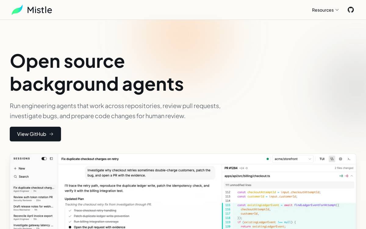 Mistle website preview