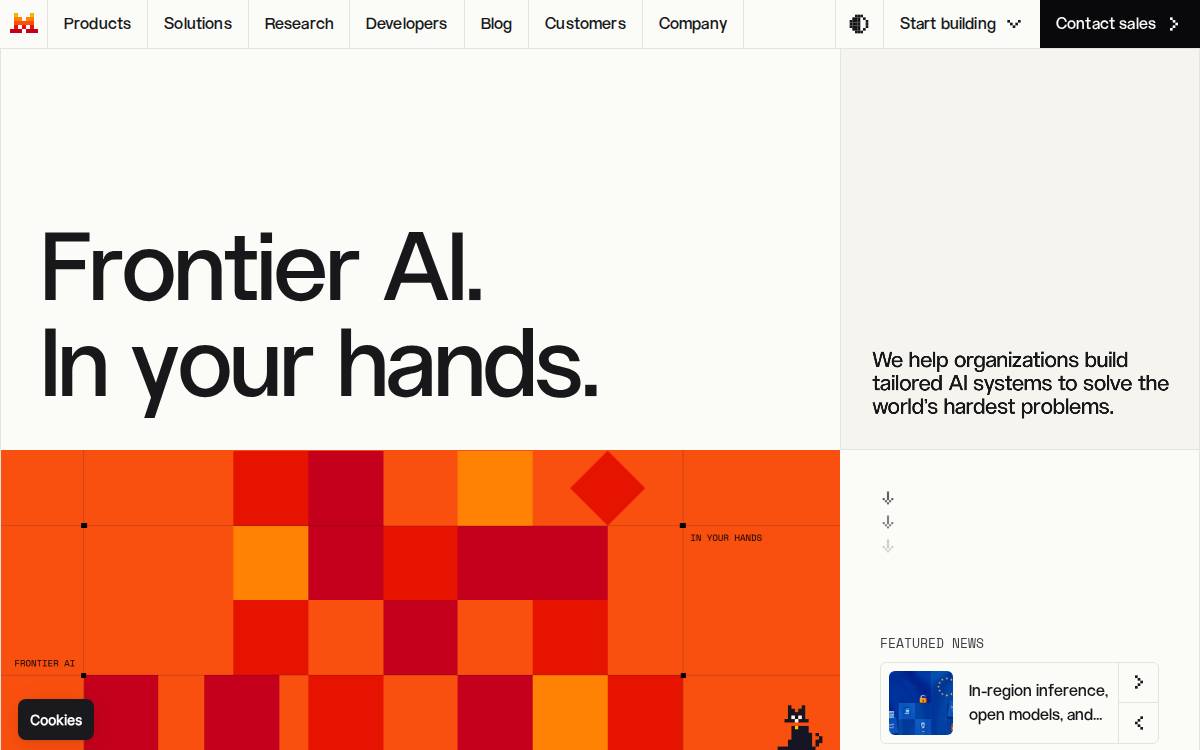 Mistral AI website preview