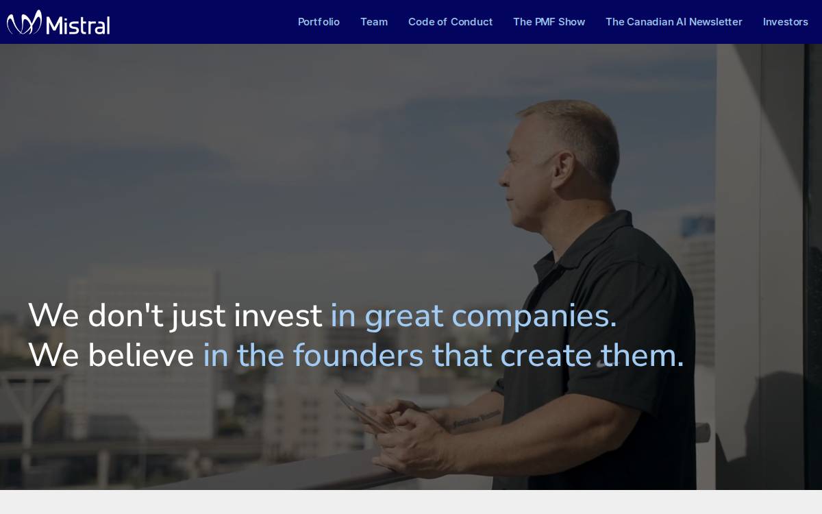Mistral website preview